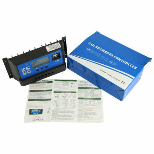 10A/20/30A PWM Solar Charge Controller 12V 24V Auto Dual USB Solar Panel Charger