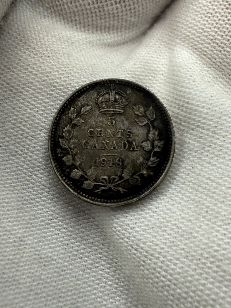 Canada 1918 Silver 5 Cent Coin. C274