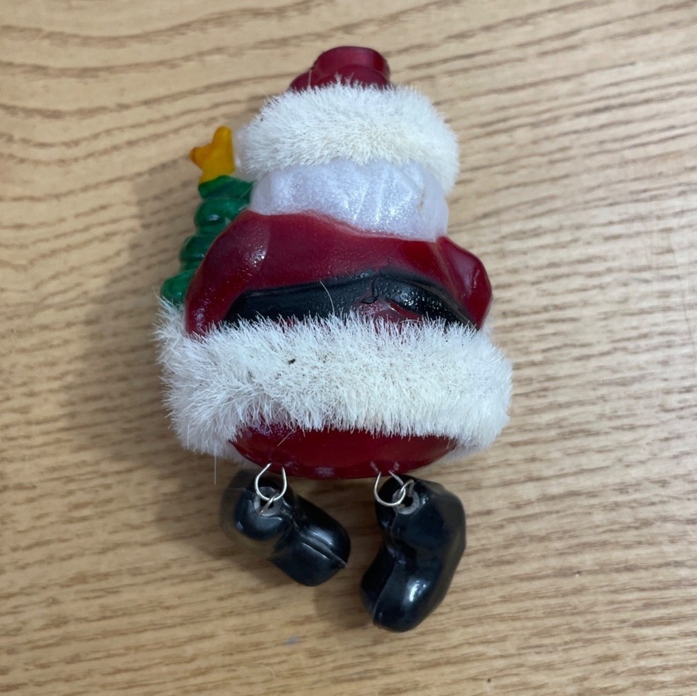 Vtg Blow Mold Plastic Santa String Light Covers Set 7 Christmas Tree Dangle Legs