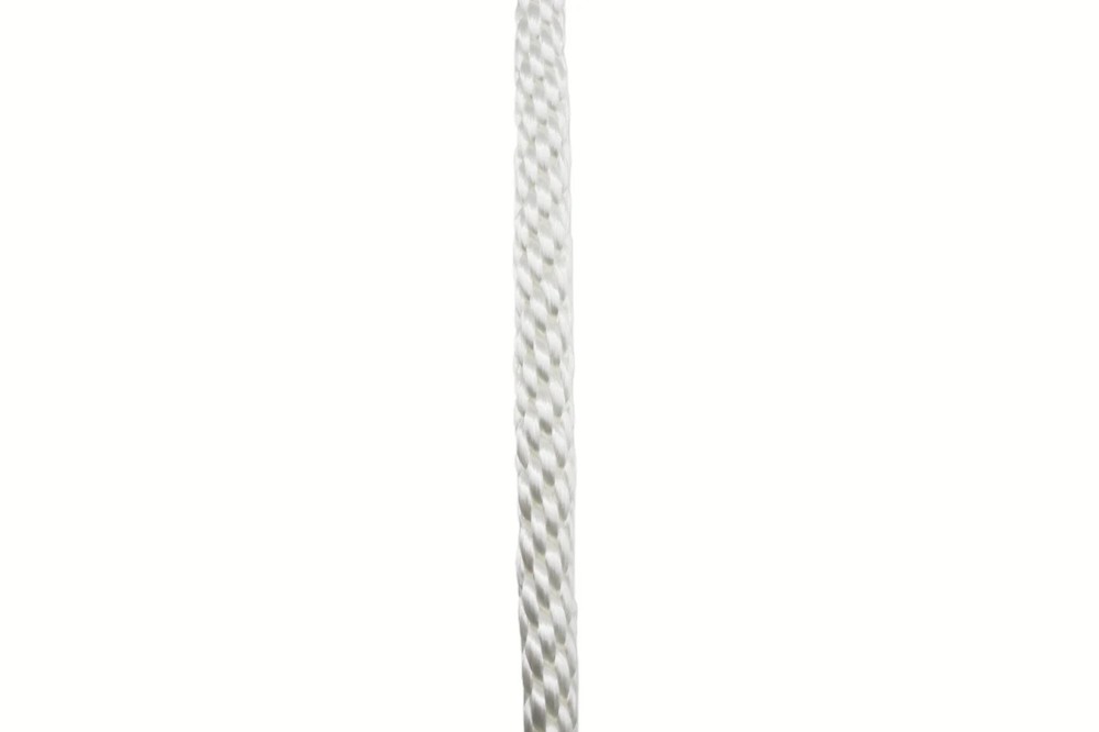 3/8 200'' White Industrial Smooth Solid Braid Nylon Polyester Derby Rope