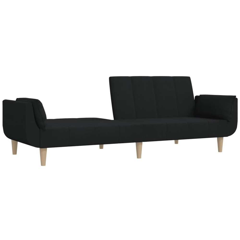 Sofa Bed Black 100% polyester, wood, foam 2-Seater