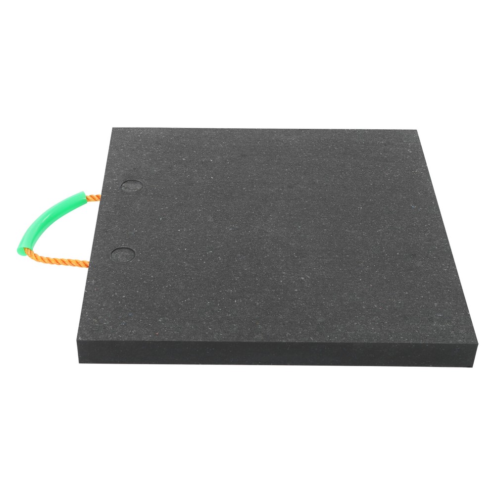 Square Medium Size Support Pad With Handle Black Heavy Duty Stabilizing Block