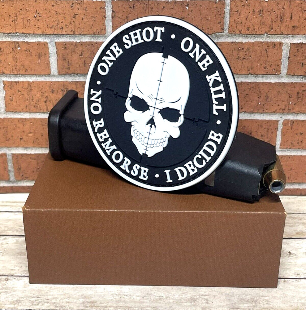 Tactical PVC Patch - Sniper Gun Patch - Hook Loop Morale Skull Military Patch