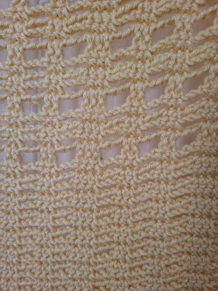 Crochet Afghan Blanket Handmade Mild Yellow