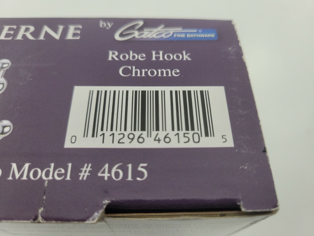 Gatco Lucerne "Smooth Elegance" Chrome Robe Towel Hook Model 4615
