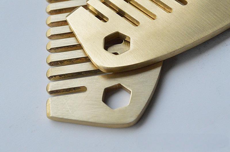 Solid Brass Hair Beared Comb with Bottle Opener Wrench EDC Portable Multi Tools
