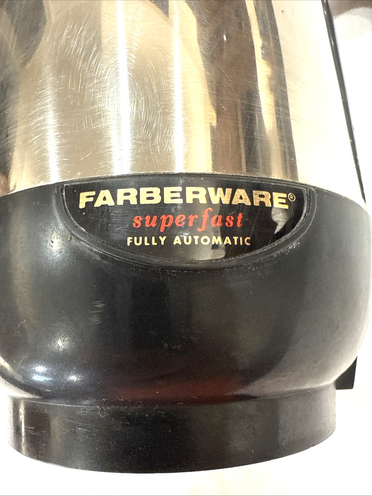 FARBERWARE SUPERFAST FULLY AUTOMATIC PERCOLATOR 2-8 CUP CAPACITY MODEL 138