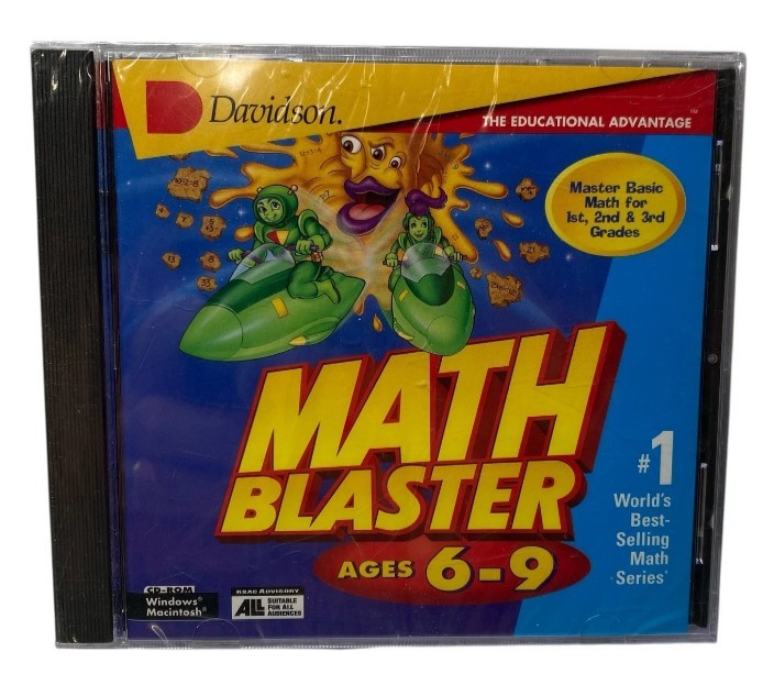Davidson Math Blaster Learning System PC CD-ROM Mac Ages 6-9 Educational