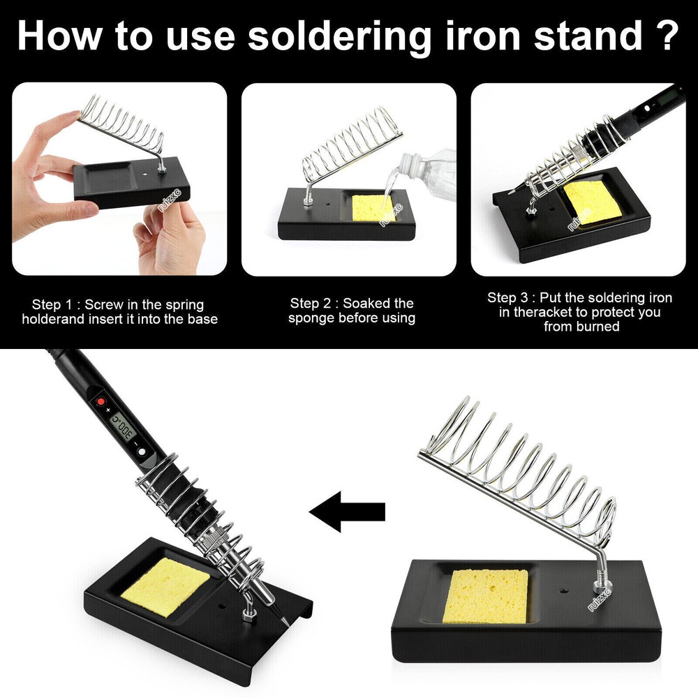 80W Soldering Iron Kit Electronics Welding Irons Solder Tools Adjustable Wire US