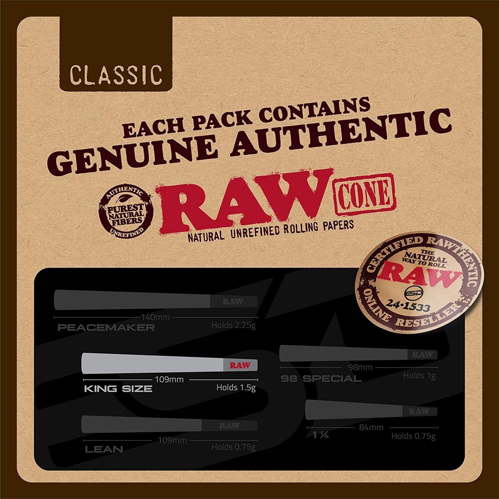 RAW Cones King Size Starter Kit with Cone Loader and 50 Pre-Rolls