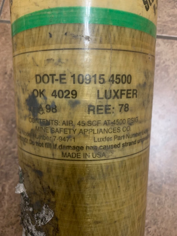 MSA Stealth H-30 lightweight SCBA bottles, 4500 psi