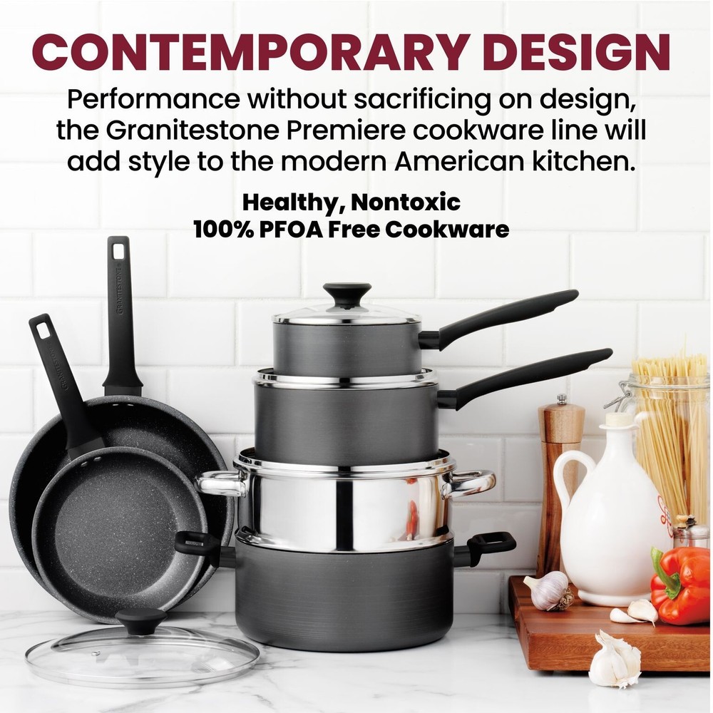 Granitestone Pro Premiere 13 Piece Nonstick Hard Anodized Cookware Set