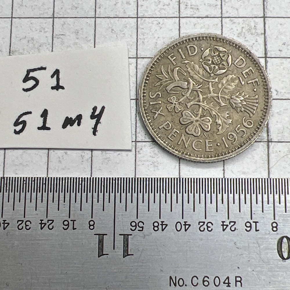 1956 Great Britain Sixpence Coin