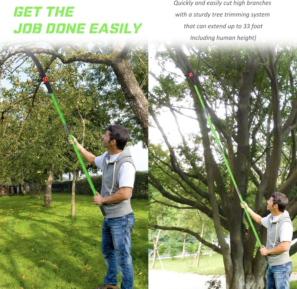 Pole Saw for Tree Trimming - 30 FT Extendable Tree Pruner, Long Handle Tree Trim