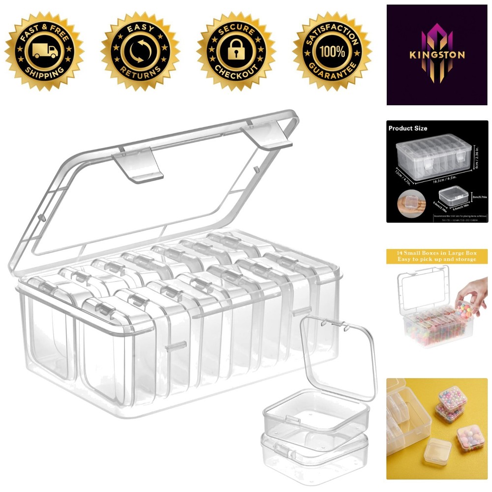 Durable Transparent Mini Storage Boxes - Ideal for Crafts and Bead Organization