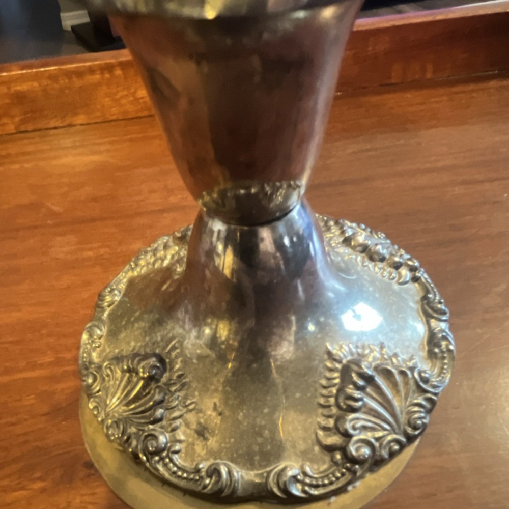 Sheridan Silverplate Candlestick Ornate Decorative Floral Design
