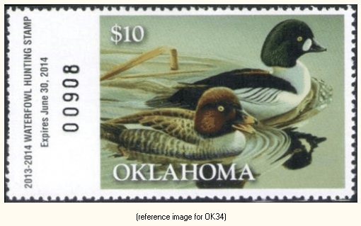 D2K Oklahoma Duck Stamp 2013 $10.00