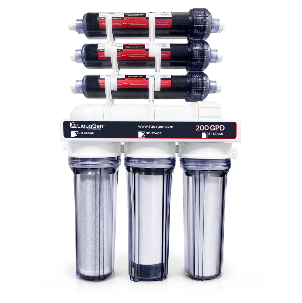 LiquaGen 200 GPD 7 Stage RO DI System Triple DI Aquarium Reef Water Filter