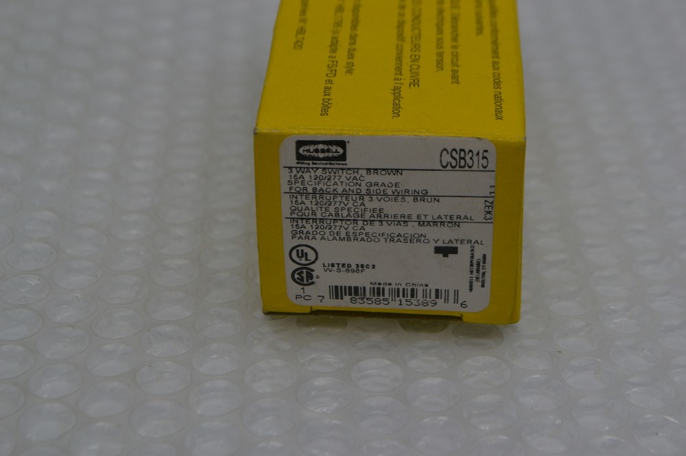 HUBBELL CSB315 SWITCH BROWN NSMP