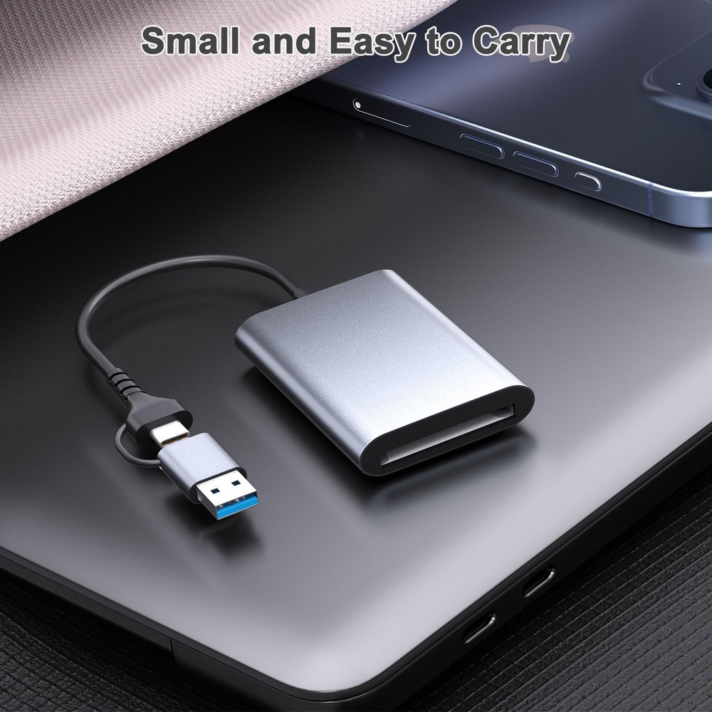 Lecnvuo CFexpress Type B Card Reader with USB 3.2 (Gen 2) 10Gbps, Silver Gray