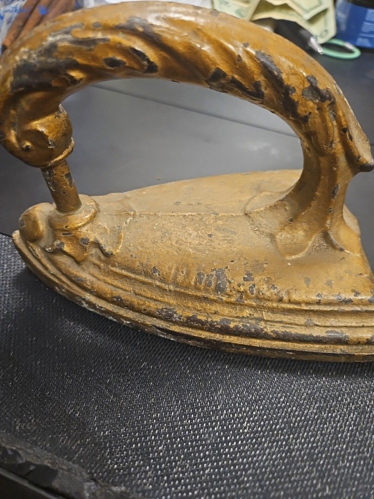 Gold Colored Antique Sad Iron Solid Cast Iron