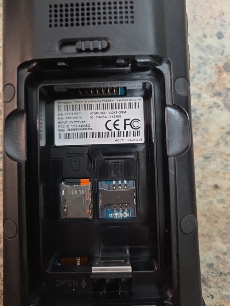 handheld NAUTIZ X8 compact rugged Android data collector; tested, works; reset