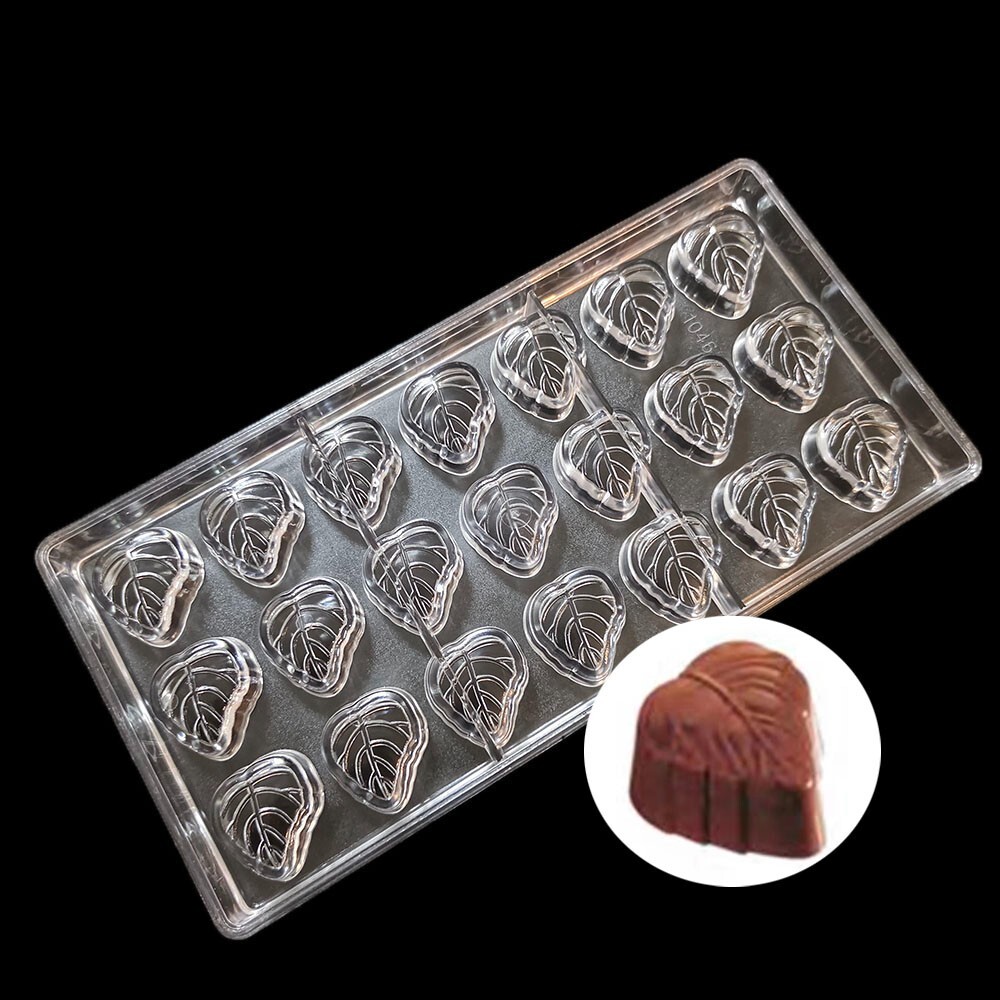 Short Leaf Shape PC Polycarbonate Hard Materials Chocolate Mold DIY Candy Mould