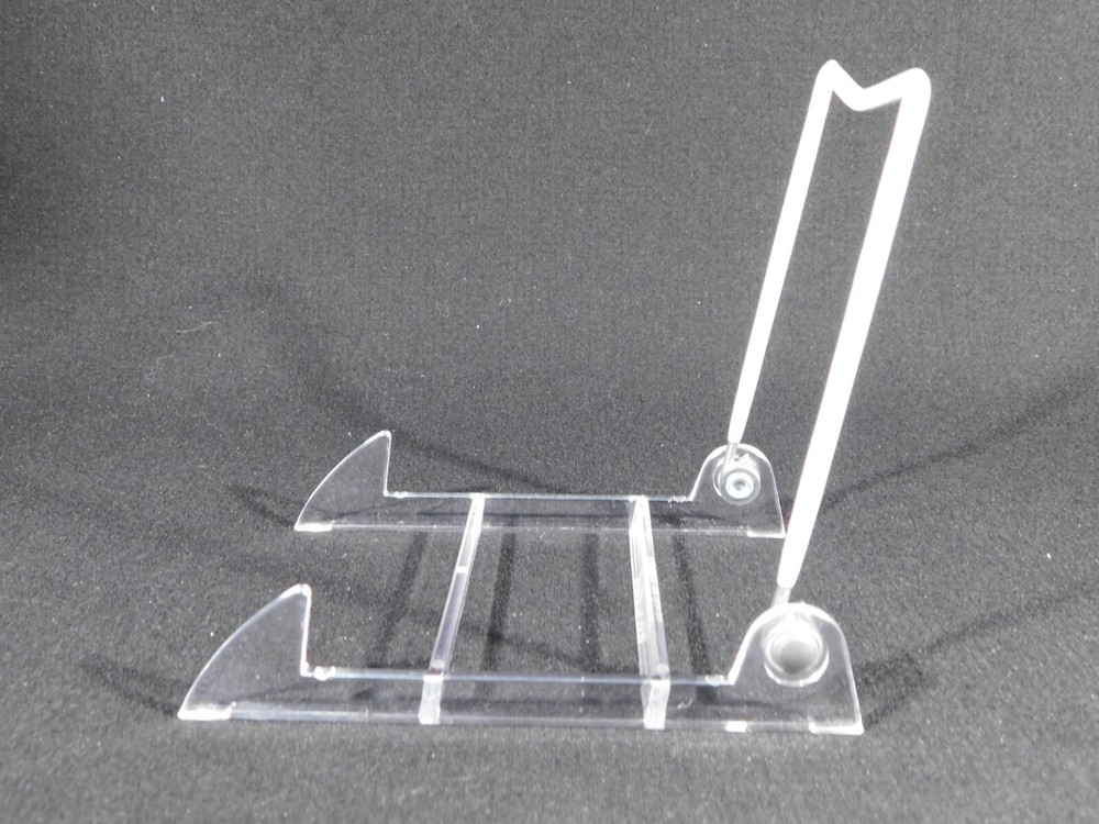 Easel Display Stand Medium Size ADJUSTABLE White Back Clear Base