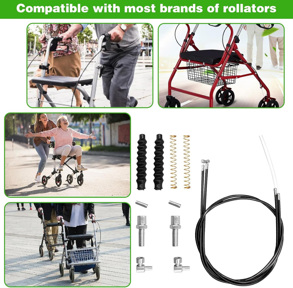 14-Piece Universal Brake Cable Replacement Kit for Rollator Walkers