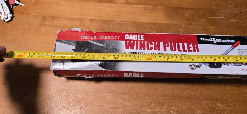 Haul Master Cable Winch Puller 1200 LB capacity, Item #30131