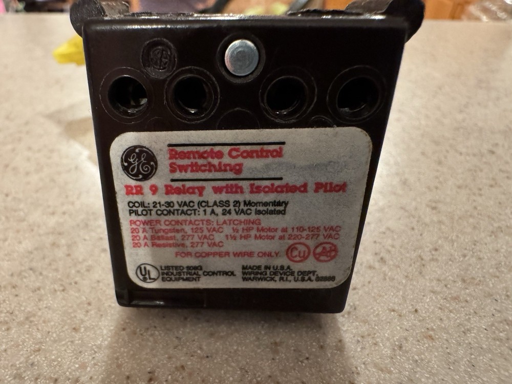 GE RR9 Remote Control Relay Switch 21-30V AC