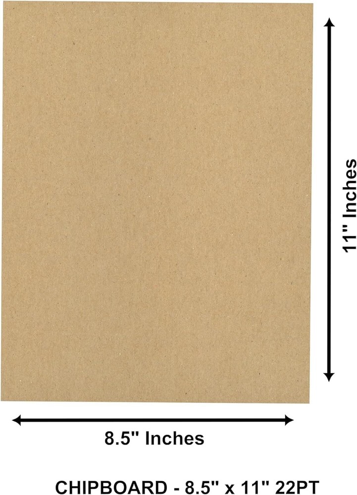 Versatile Kraft Chipboard Sheets - 100 Count, 8.5" x 11" for Creative Projects