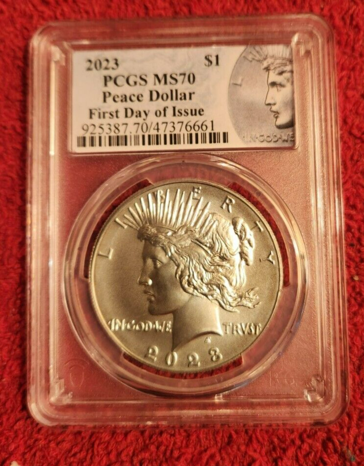 2023 Peace silver dollar PCGS MS 70 First Day of Issue