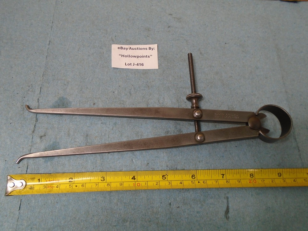 Moore & Wright England Spring Type Inside Calipers 8" Size for Machinist J416