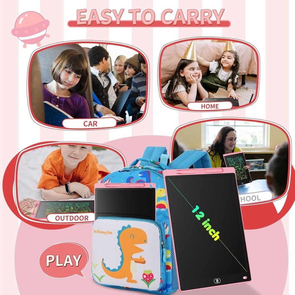 Fun & Eye-Protective LCD Drawing Tablets - 8.5 Inches, 2 Pack for Ages 3-8