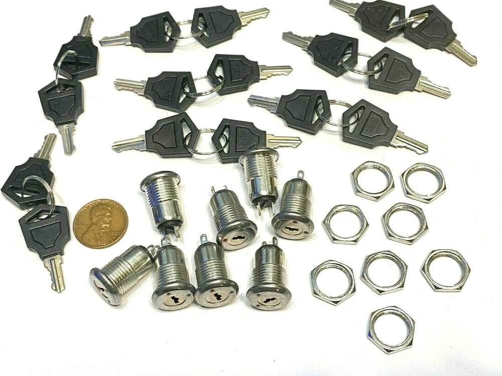 8 Pieces Metal on off switch key lock 2 position spst security