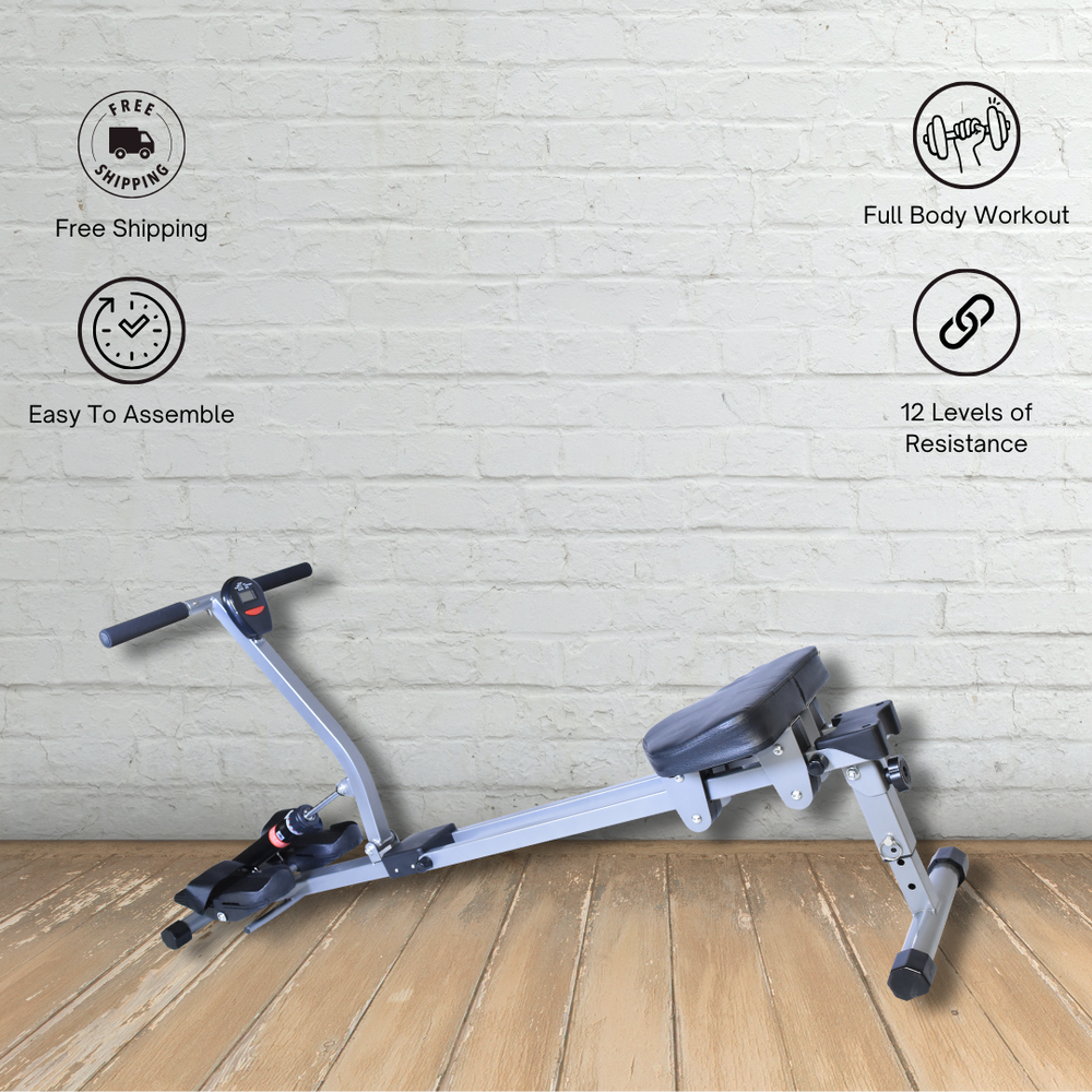New Iron Bar Rowing Machine Comfort Padding and Adjustable Seating Free Shipping