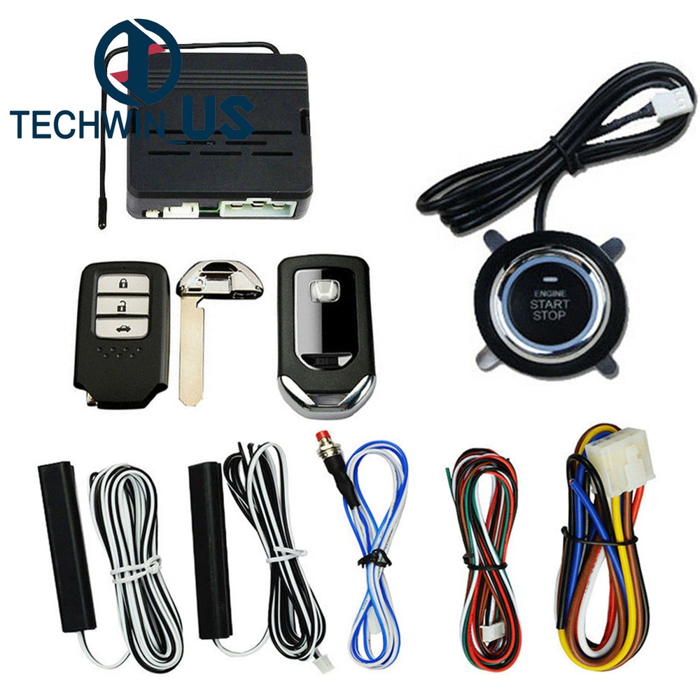 GPS Car Alarm Security System Push Button Start Passive Keyless Remote Kit
