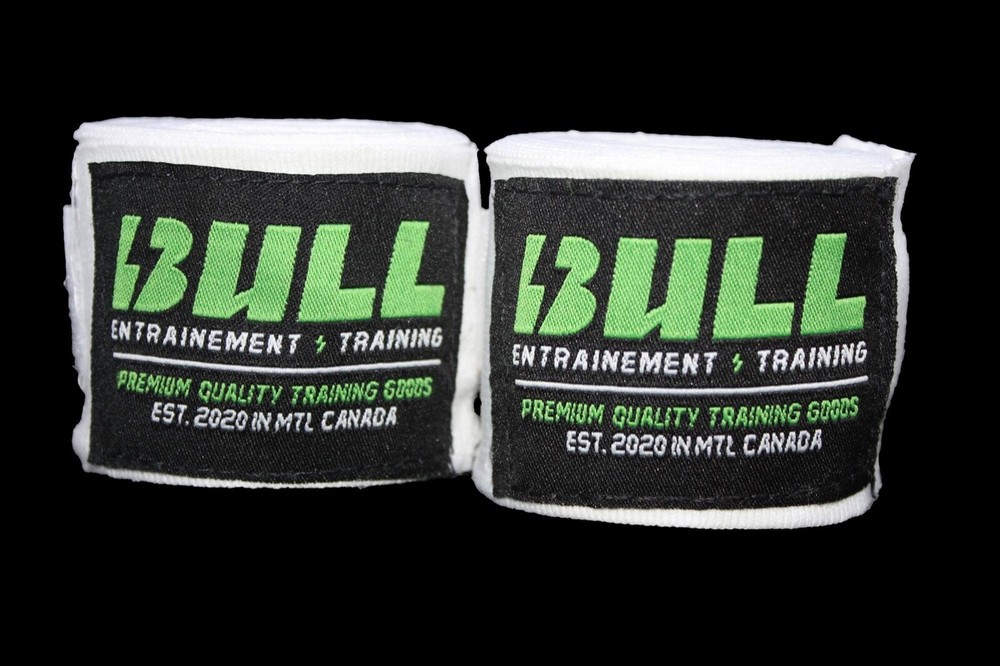 BULL TRAINING - Boxing Handwraps 180cm Mexican Style (White/Pair)