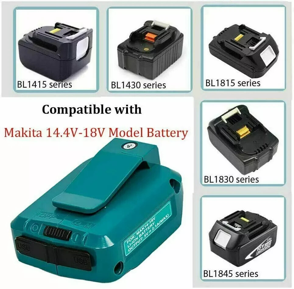 USB Adapter for Makita 12V Max ADP08 CXT Cordless Power Source Lithium Battery