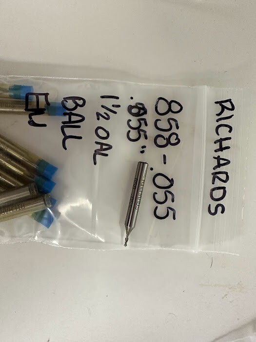RICHARDS MICRO TOOL 2FL SE CARBIDE ENDMILL 846-.055 .055" 1-1/2"OAL
