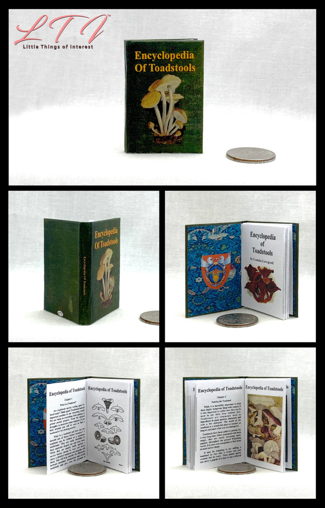 1:6 Scale ENCYCLOPEDIA OF TOADSTOOLS Miniature Illustrated Readable Book