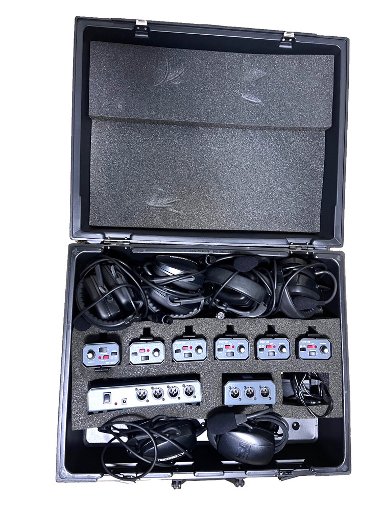 Anchor PortaCom PC-2000 Intercom System w/ 6  Headsets & Belt Packs.