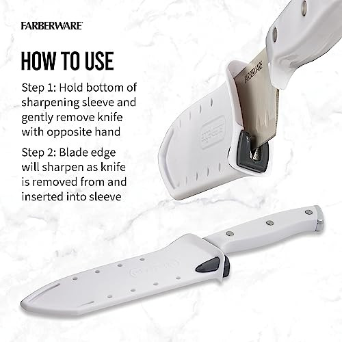 Farberware Edgekeeper Triple Riveted Santoku Self-Sharpening Blade Cover, Hig...