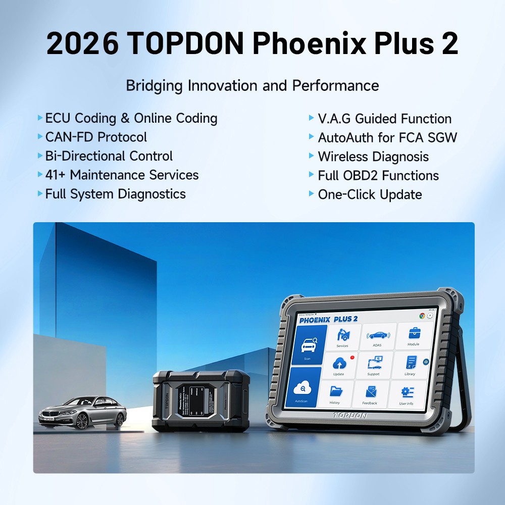 🔥2026 Newest TOPDON Phoenix PLUS 2 Coding Full System Diagnostic Scanner Tool