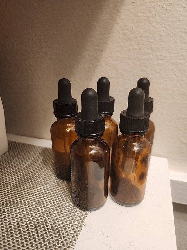 5 Pack, 1 Oz Tincture Bottles with Dropper