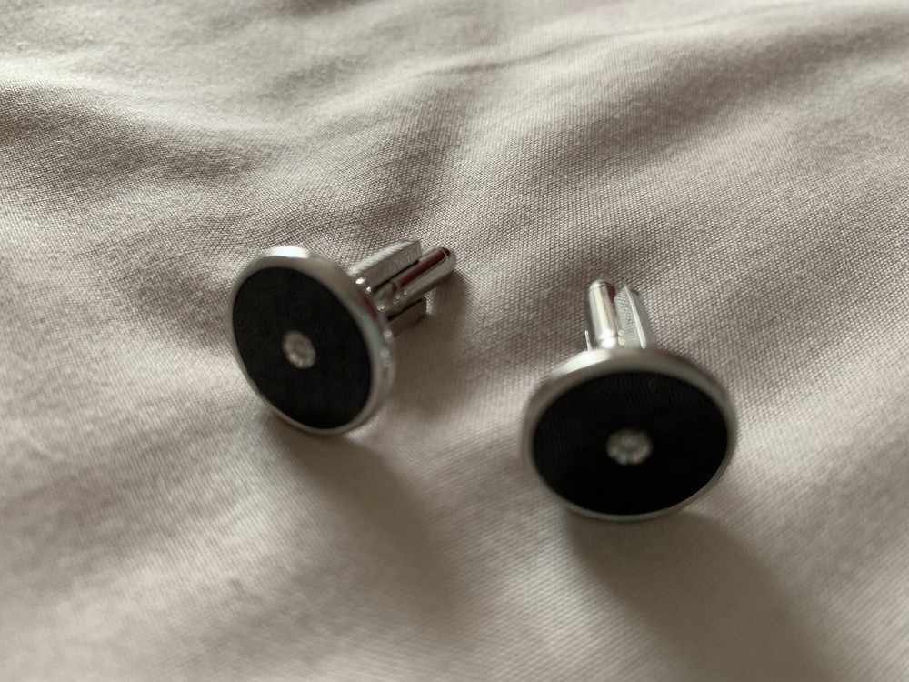 Black Silver Shirt Cufflinks, Made In Italy.