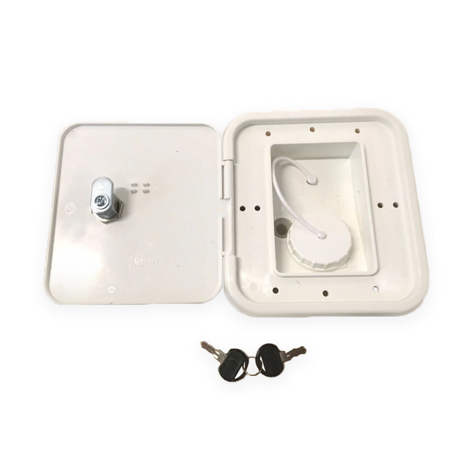 Universal Valterra White Gravity Water Hatch Fill Dish Lock Keys RV Trailer