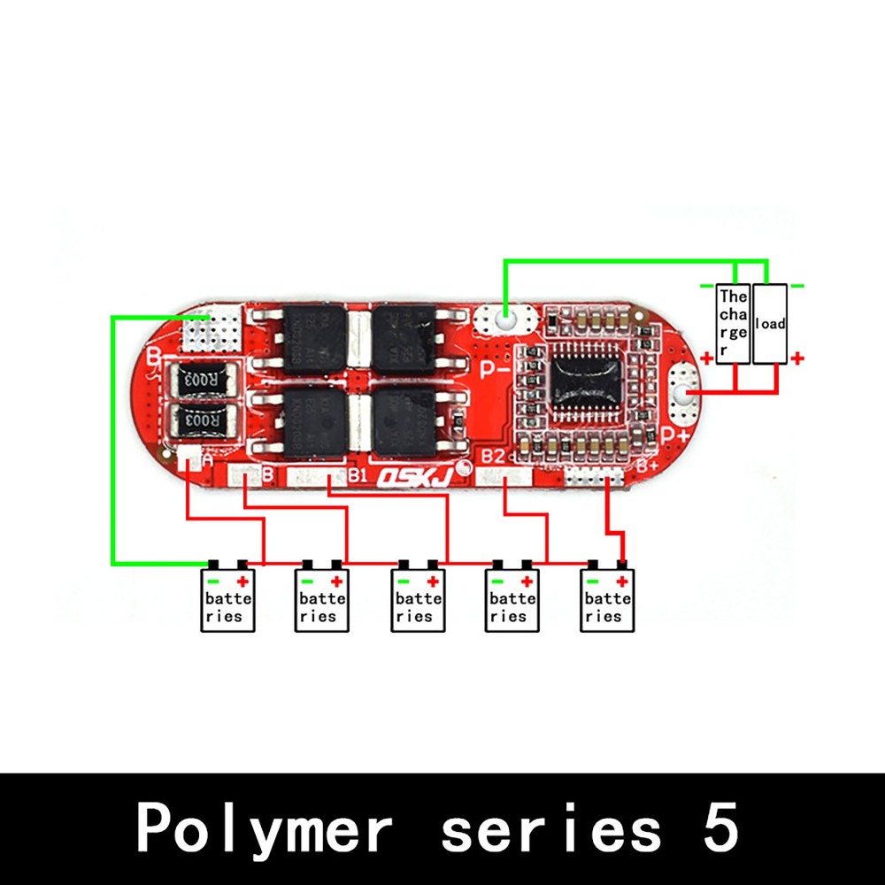4pcs 5S 25A BMS Board for LiMnO2 Li-polymer Battery Protection Parameters Set
