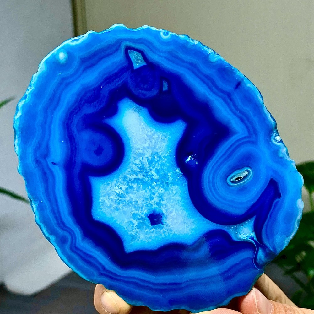284G Natural Beautiful Agate Geode Druzy Slice Extra Large Gemstone